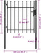 vidaXL - Hekpoort - met - speerpunten - 100x75 - cm