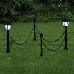 vidaXL Hekwerk met 2 solarlampen