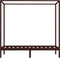 vidaXL - Hemelbedframe - massief - grenenhout - donkerbruin - 100x200 - cm