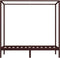 vidaXL - Hemelbedframe - massief - grenenhout - donkerbruin - 100x200 - cm