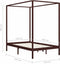 vidaXL - Hemelbedframe - massief - grenenhout - donkerbruin - 120x200 - cm