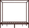vidaXL - Hemelbedframe - massief - grenenhout - donkerbruin - 120x200 - cm
