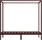 vidaXL - Hemelbedframe - massief - grenenhout - donkerbruin - 90x200 - cm