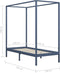 vidaXL - Hemelbedframe - massief - grenenhout - grijs - 100x200 - cm