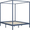 vidaXL - Hemelbedframe - massief - grenenhout - grijs - 180x200 - cm