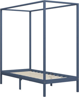vidaXL - Hemelbedframe - massief - grenenhout - grijs - 90x200 - cm