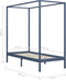 vidaXL - Hemelbedframe - massief - grenenhout - grijs - 90x200 - cm