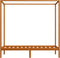 vidaXL - Hemelbedframe - massief - grenenhout - honingbruin - 100x200 - cm