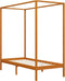 vidaXL - Hemelbedframe - massief - grenenhout - honingbruin - 90x200 - cm