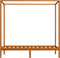 vidaXL - Hemelbedframe - massief - grenenhout - honingbruin - 90x200 - cm