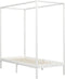 vidaXL - Hemelbedframe - massief - grenenhout - wit - 100x200 - cm
