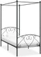 vidaXL - Hemelbedframe - metaal - grijs - 100x200 - cm