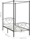 vidaXL - Hemelbedframe - metaal - grijs - 100x200 - cm