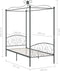 vidaXL - Hemelbedframe - metaal - grijs - 100x200 - cm