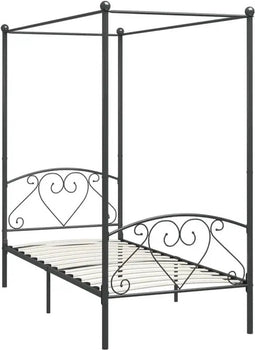 vidaXL - Hemelbedframe - metaal - grijs - 120x200 - cm