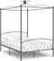 vidaXL - Hemelbedframe - metaal - grijs - 120x200 - cm