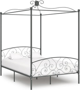vidaXL - Hemelbedframe - metaal - grijs - 140x200 - cm