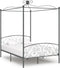 vidaXL - Hemelbedframe - metaal - grijs - 140x200 - cm