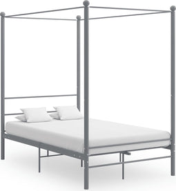 vidaXL - Hemelbedframe - metaal - grijs - 140x200 - cm