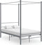 vidaXL - Hemelbedframe - metaal - grijs - 140x200 - cm