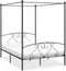 vidaXL - Hemelbedframe - metaal - grijs - 140x200 - cm