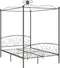 vidaXL - Hemelbedframe - metaal - grijs - 140x200 - cm