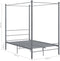 vidaXL - Hemelbedframe - metaal - grijs - 140x200 - cm