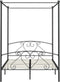 vidaXL - Hemelbedframe - metaal - grijs - 140x200 - cm