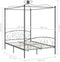 vidaXL - Hemelbedframe - metaal - grijs - 140x200 - cm