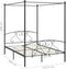 vidaXL - Hemelbedframe - metaal - grijs - 140x200 - cm