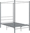 vidaXL - Hemelbedframe - metaal - grijs - 140x200 - cm