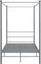 vidaXL - Hemelbedframe - metaal - grijs - 140x200 - cm