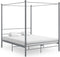 vidaXL - Hemelbedframe - metaal - grijs - 160x200 - cm