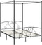 vidaXL - Hemelbedframe - metaal - grijs - 160x200 - cm