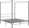 vidaXL - Hemelbedframe - metaal - grijs - 160x200 - cm