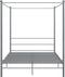vidaXL - Hemelbedframe - metaal - grijs - 160x200 - cm