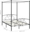 vidaXL - Hemelbedframe - metaal - grijs - 160x200 - cm