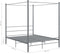 vidaXL - Hemelbedframe - metaal - grijs - 160x200 - cm