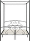 vidaXL - Hemelbedframe - metaal - grijs - 160x200 - cm
