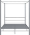 vidaXL - Hemelbedframe - metaal - grijs - 160x200 - cm