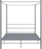 vidaXL - Hemelbedframe - metaal - grijs - 160x200 - cm