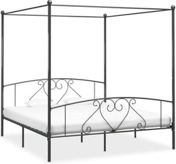 vidaXL - Hemelbedframe - metaal - grijs - 180x200 - cm