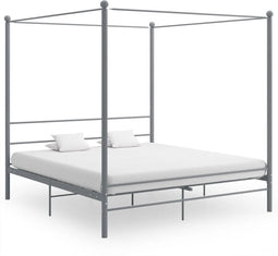 vidaXL - Hemelbedframe - metaal - grijs - 180x200 - cm