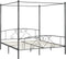 vidaXL - Hemelbedframe - metaal - grijs - 180x200 - cm