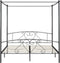 vidaXL - Hemelbedframe - metaal - grijs - 180x200 - cm