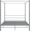 vidaXL - Hemelbedframe - metaal - grijs - 180x200 - cm