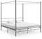 vidaXL - Hemelbedframe - metaal - grijs - 200x200 - cm