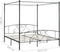 vidaXL - Hemelbedframe - metaal - grijs - 200x200 - cm