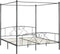 vidaXL - Hemelbedframe - metaal - grijs - 200x200 - cm