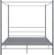 vidaXL - Hemelbedframe - metaal - grijs - 200x200 - cm